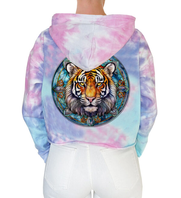 Cotton Candy Tie Dye Hoodie Tiger Art