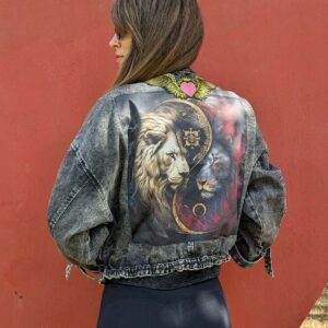 The Lion Jacket on Black Oversized Denim Jacket