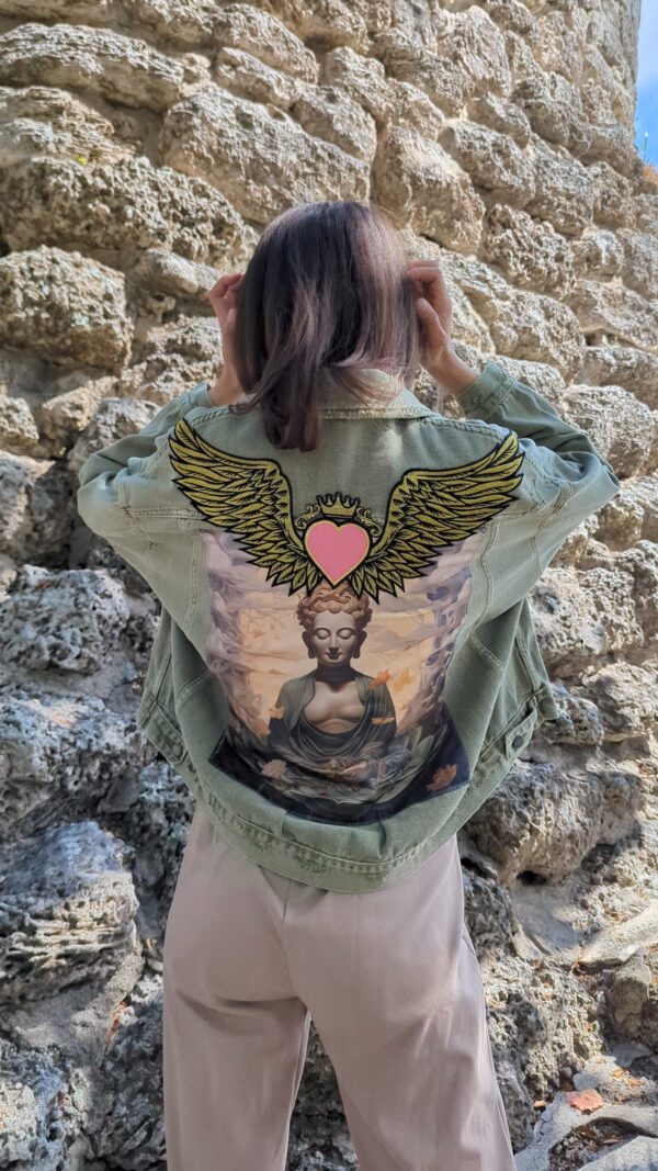 Love Angel Oversized Denim Jacket - The Buddha - Image 2