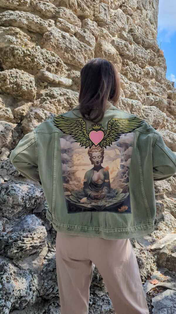 Love Angel Oversized Denim Jacket - The Buddha - Image 3