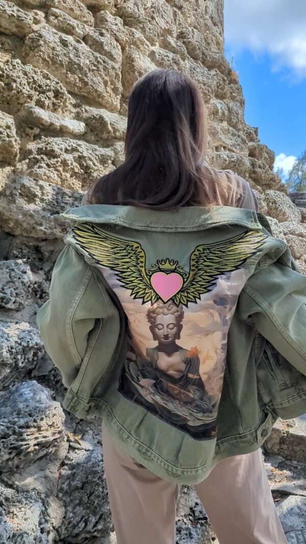 Love Angel Oversized Denim Jacket - The Buddha - Image 4