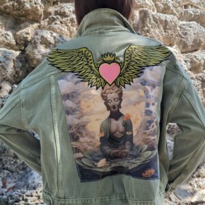 Love Angel Oversized Denim Jacket - The Buddha