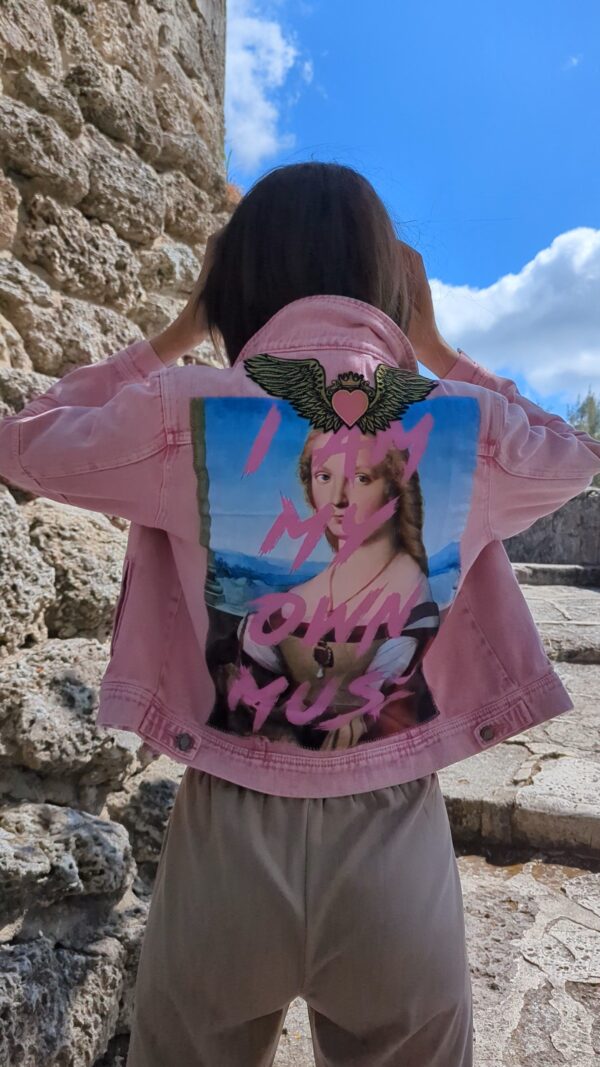 Love Angel Pink Denim Jacket - I Am My Own Muse - Image 2
