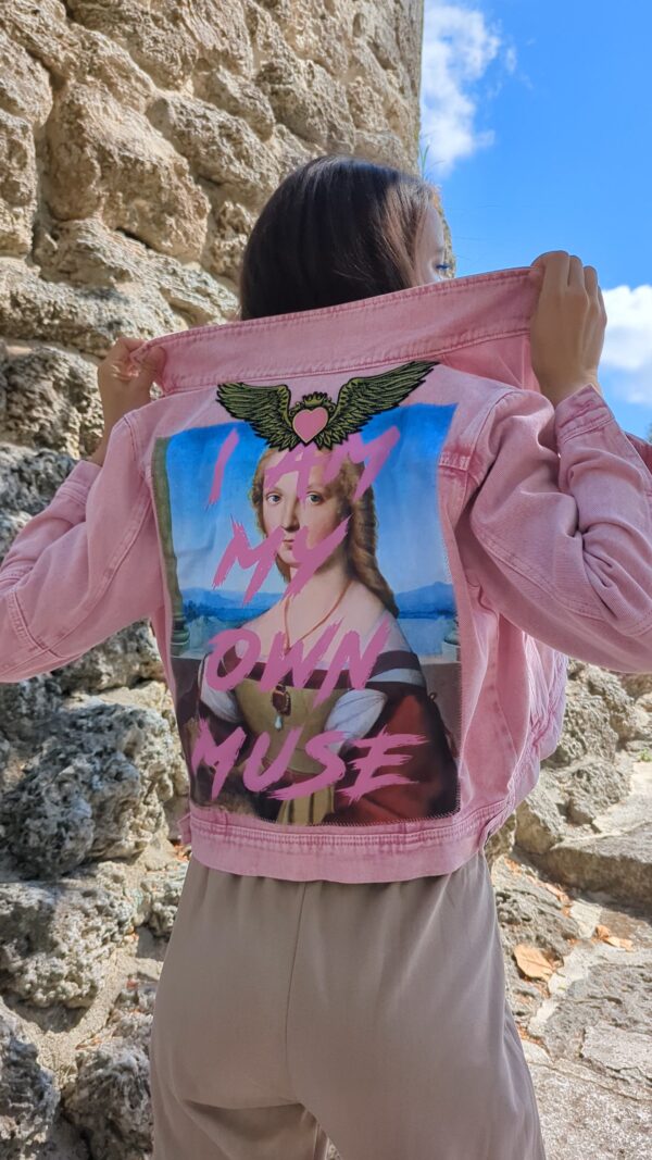 Love Angel Pink Denim Jacket - I Am My Own Muse - Image 3