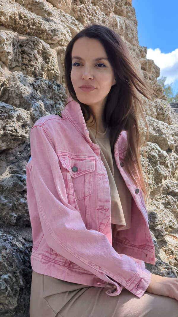 Love Angel Pink Denim Jacket - I Am My Own Muse - Image 4