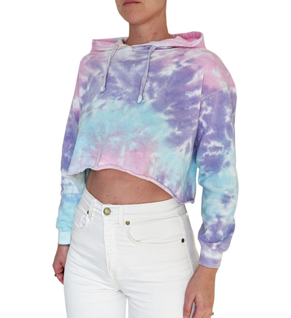 Cotton Candy Tie Dye Hoodie Tiger Art - Image 2
