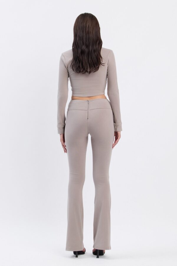Long Sleeve Zip Up Shirt & Matching Pants Ivory - Image 2