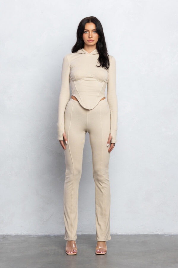Long Sleeve V Shape Hoodie & Matching Pants